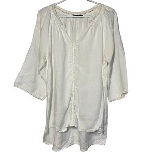 LUNGO L’arno Made in Italy Linen Tunic Top size 1X